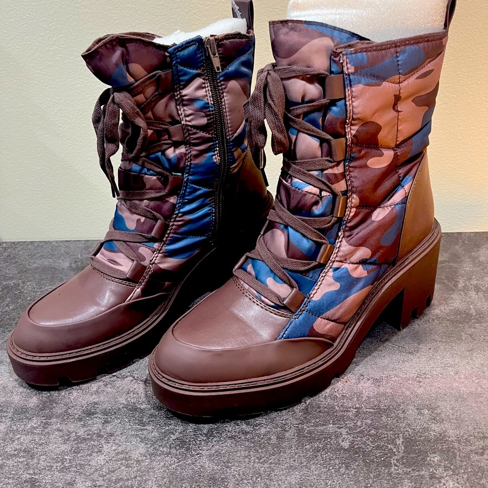 Camo print boots